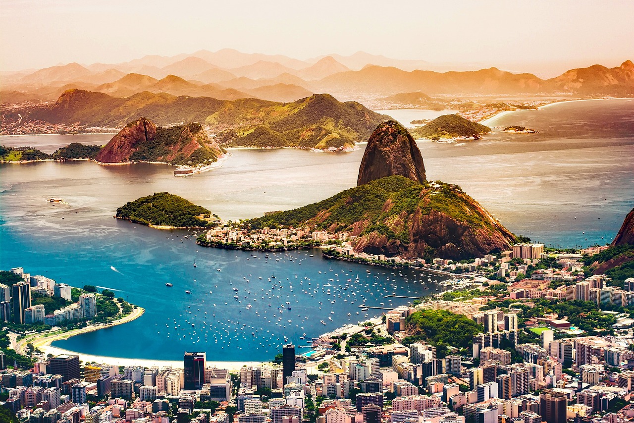 rio de janeiro, brazil, city, urban, nature, tourism, coastline, vacation, cityscape, mountains, sunrise, buildings, bay, harbor, water